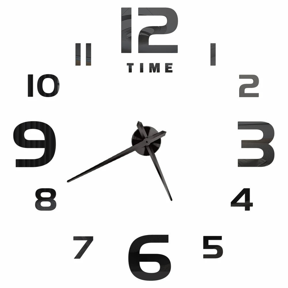 3D DIY Acrylic Mirror Wall Clock