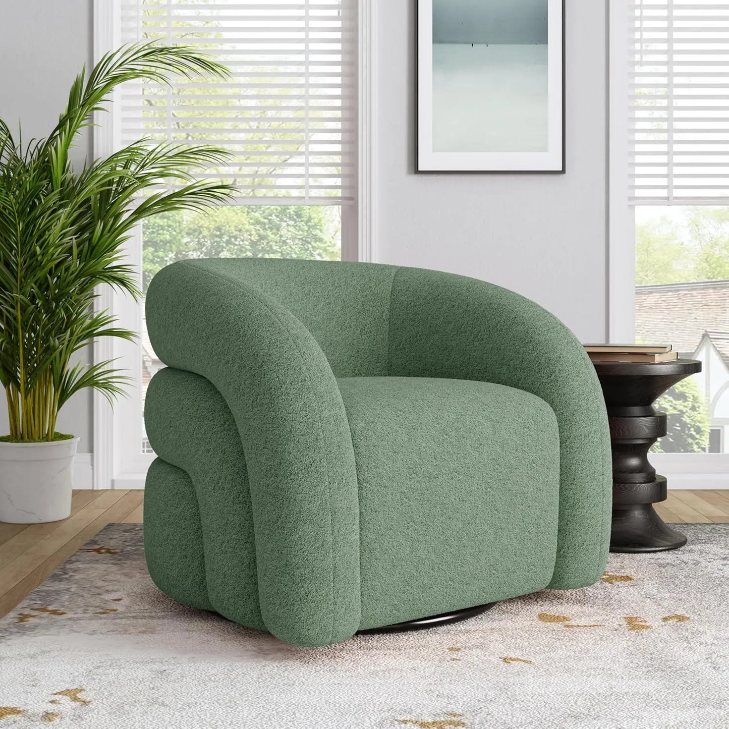 Small Swivel Barrel Accent Chair – No Assembly