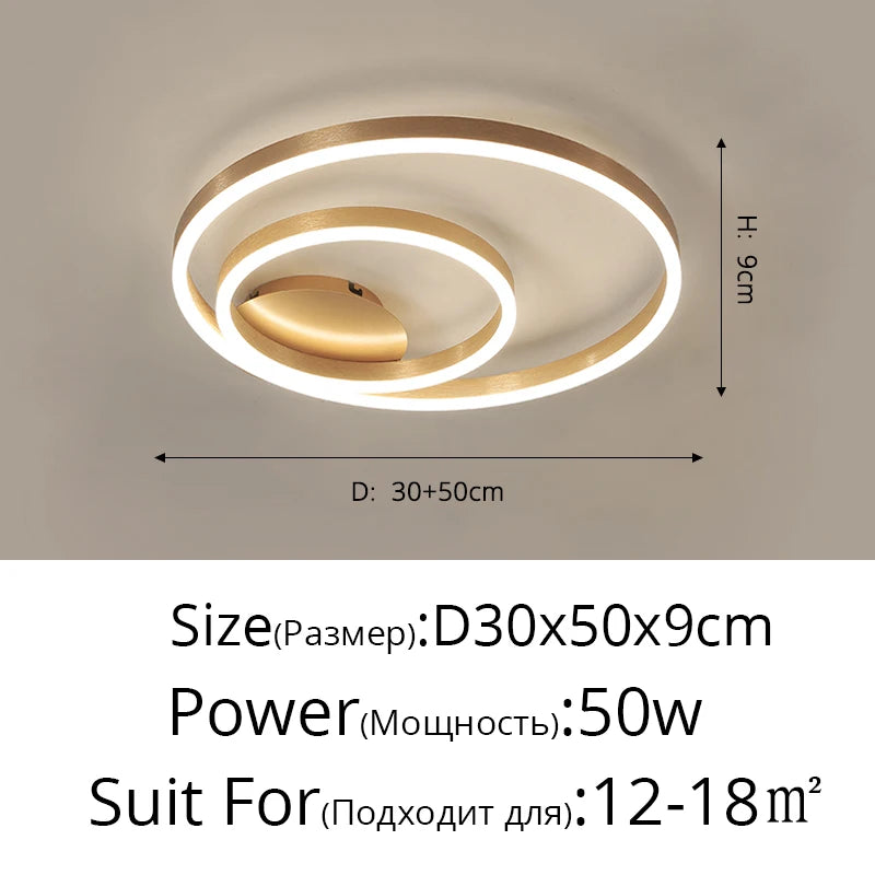 Modern Gold LED Circle Chandelier