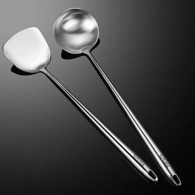Stainless Steel Wok Spatula & Ladle Set