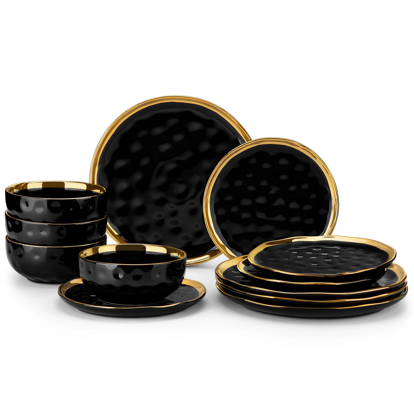 LOVECASA Gold Rim Dish Set