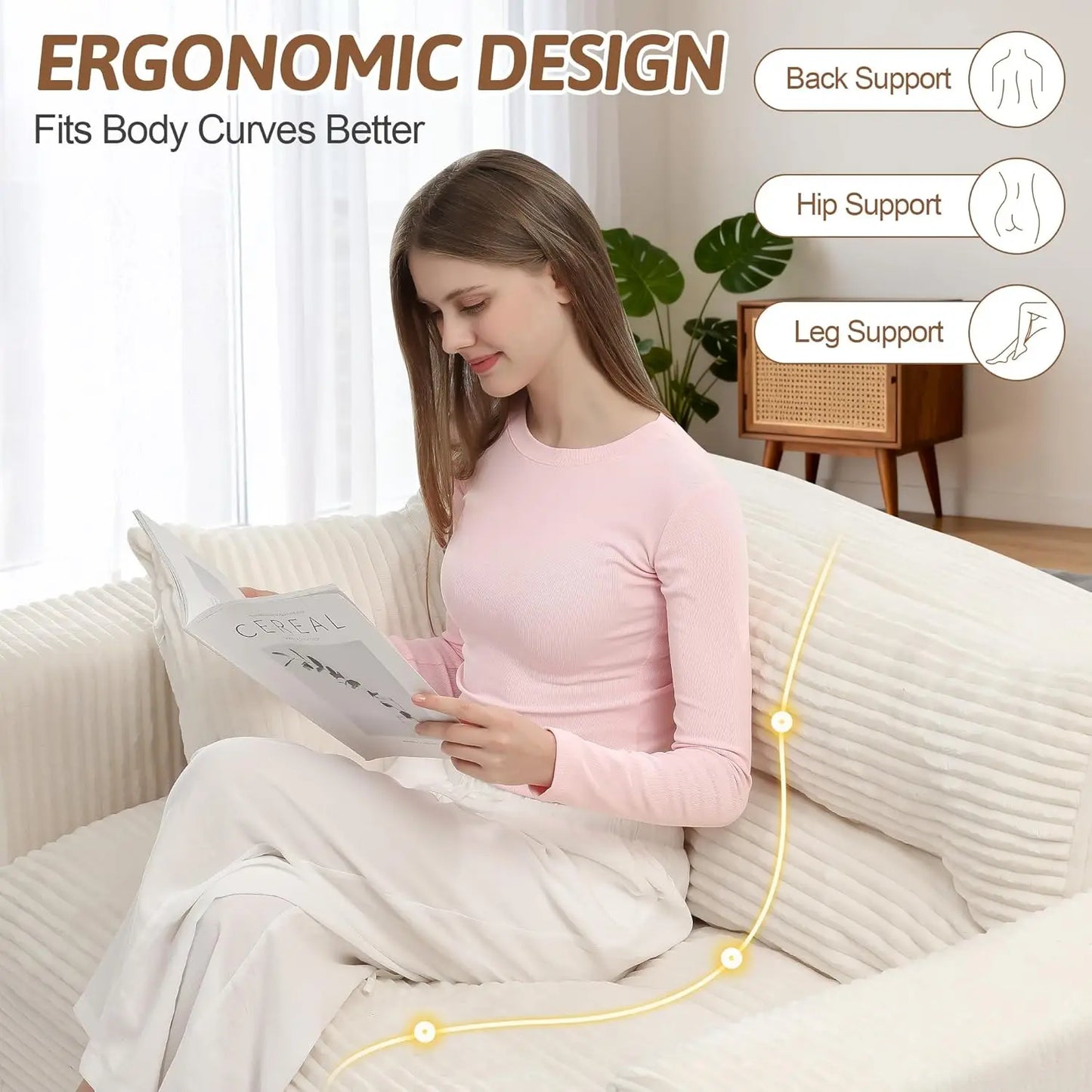 Convertible 2-Seater Sofa Bed – Pull-Out Folding Loveseat (Beige)