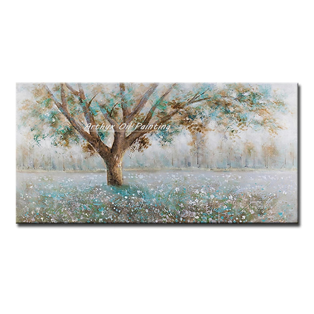 Large Abstract Tree Oil Painting on Canvas