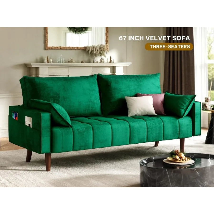 Modern Velvet Loveseat Sofa for Small Spaces