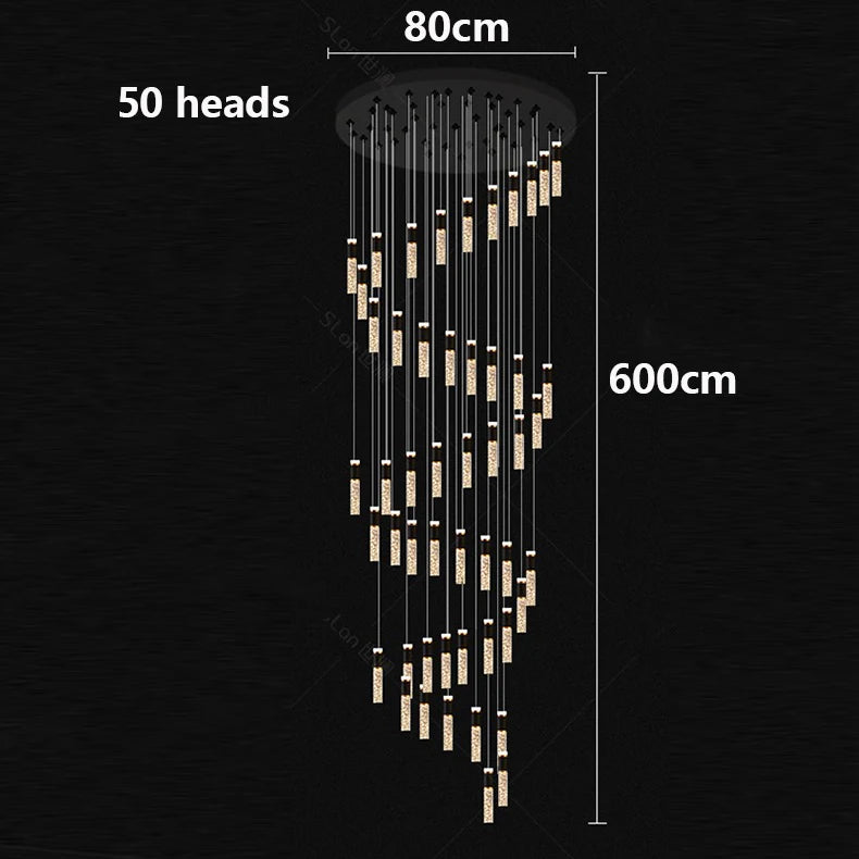 Modern home decoration crystal chandelier, stair Pendant lamp,