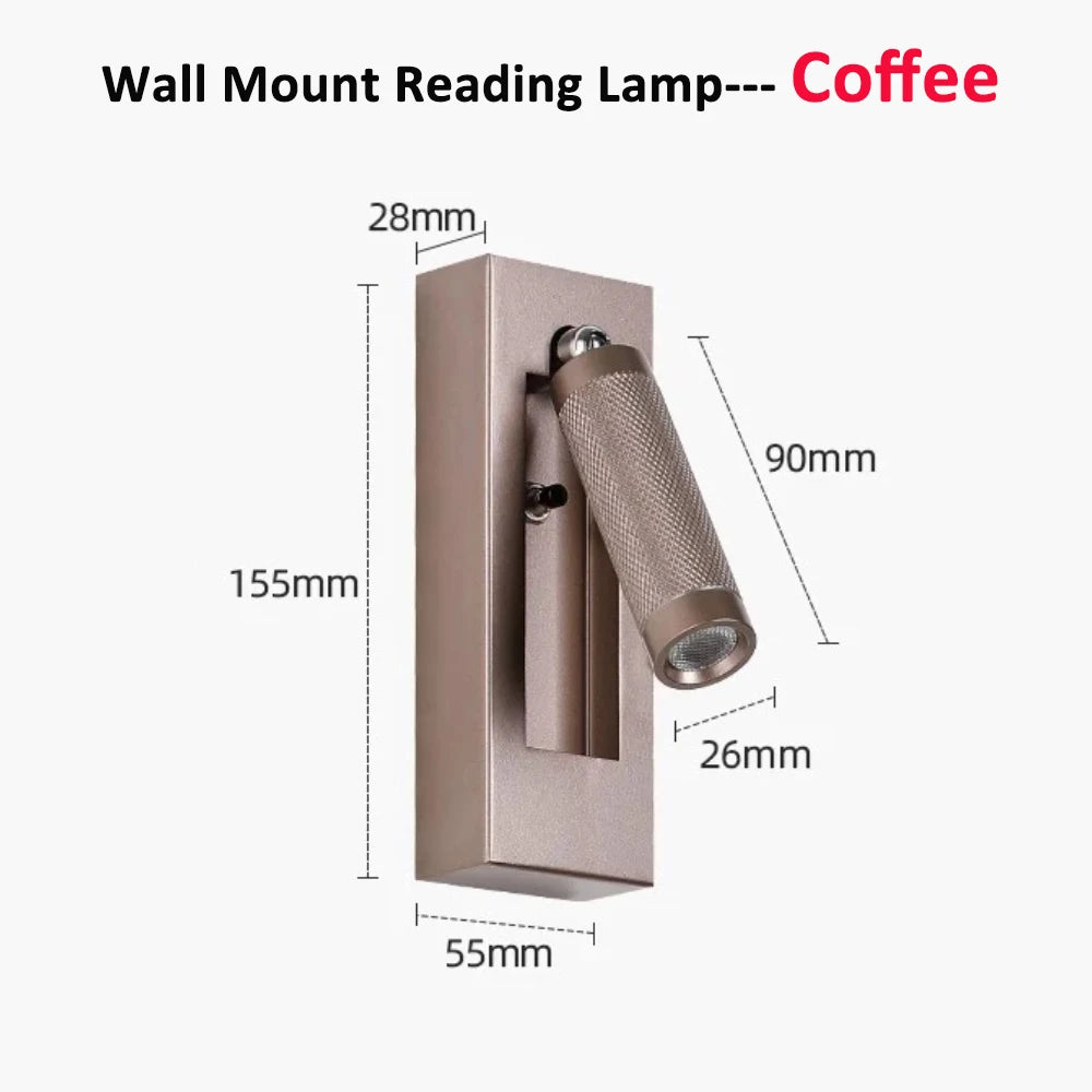 SANDIY Nordic Wall Sconce – Bedside Reading Lamp with Switch