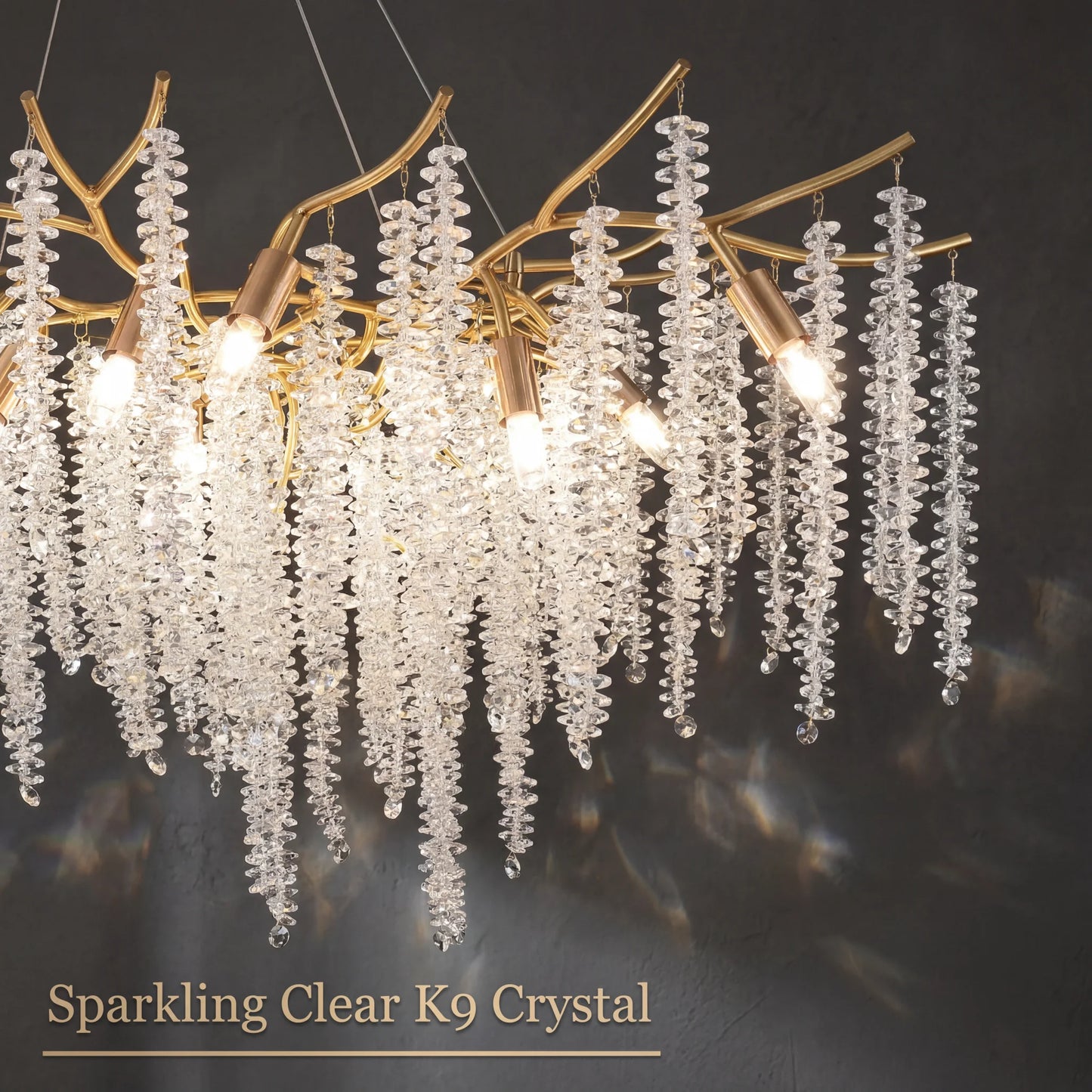 Gold Tree Branch Crystal Chandelier