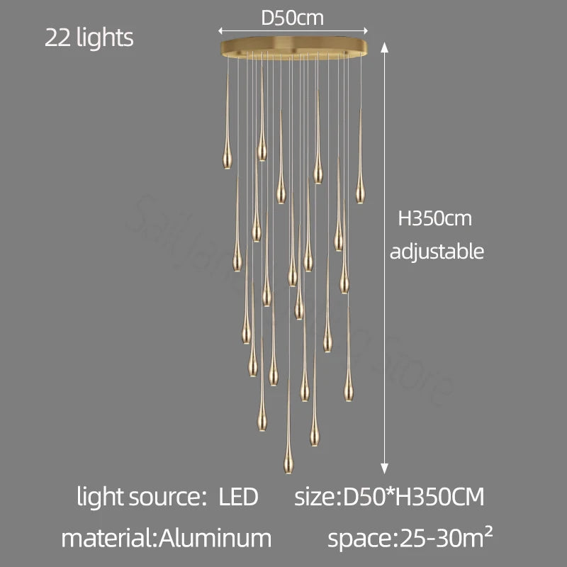 Nordic LED Staircase Pendant Chandelier