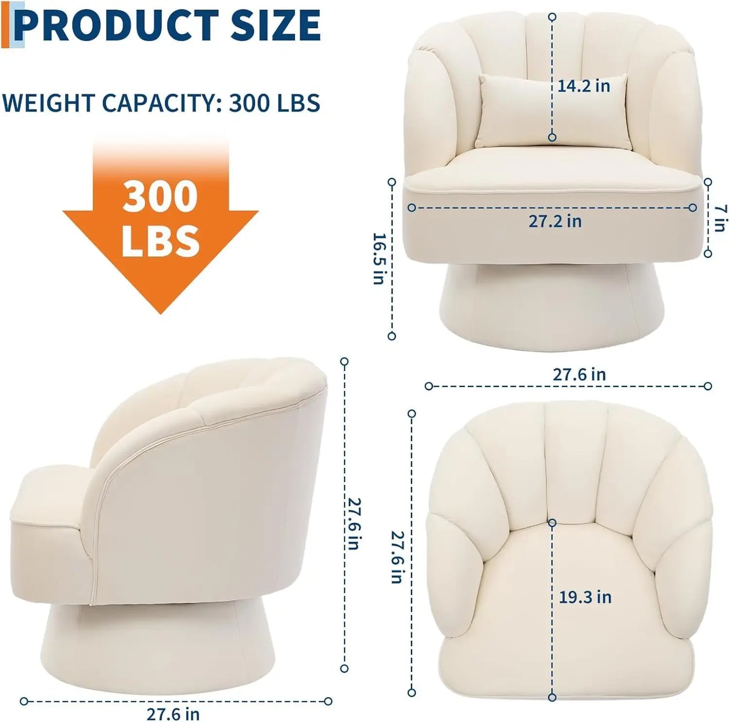 Velvet Upholstered Swivel Accent Chair