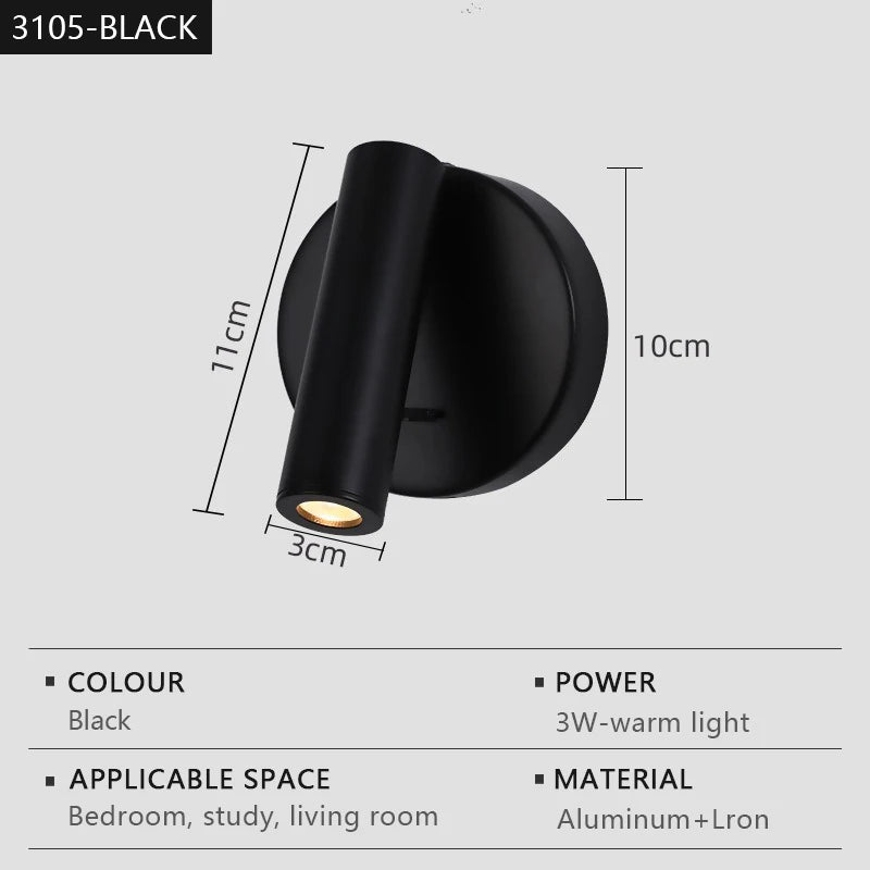 Adjustable LED Reading Wall Light – Modern Bedside Lamp