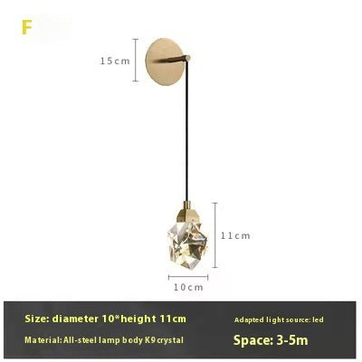 Copper Crystal Wall Lamp