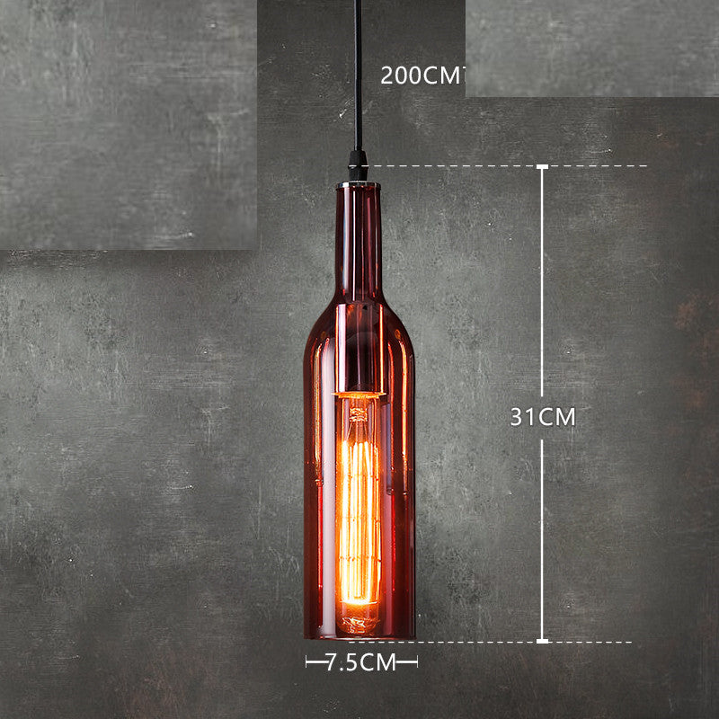 Colorful Wine Bottle Hanging Light