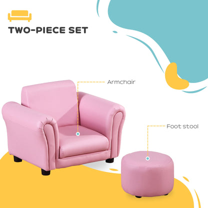 Kids Sofa Set with Footstool