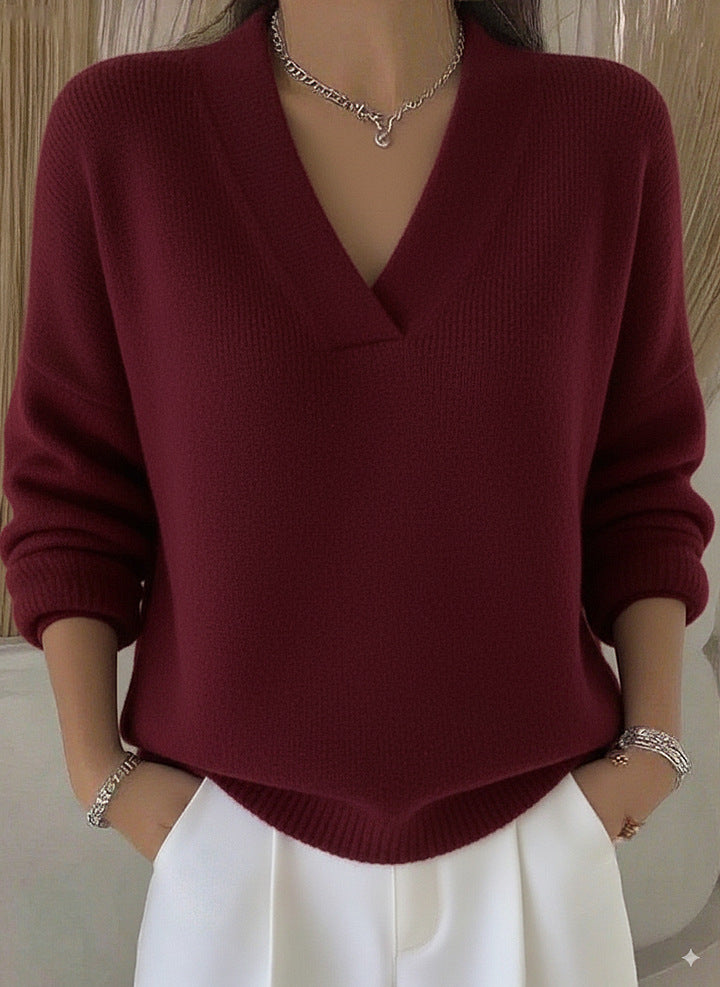 Women’s V-Neck Knitted Sweater