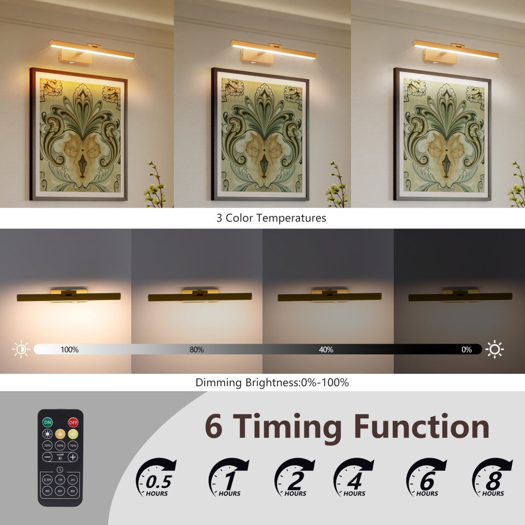 Gold 16" LED Bathroom Mirror Light