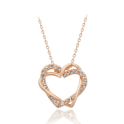Fashion Heart-shaped Earrings Necklace Jewelry Set