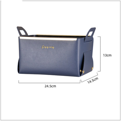 Leather Storage Box With Handle Storage Basket