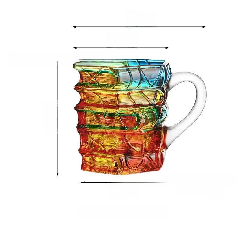 Painted Book-Shaped Stacking Glass Mug