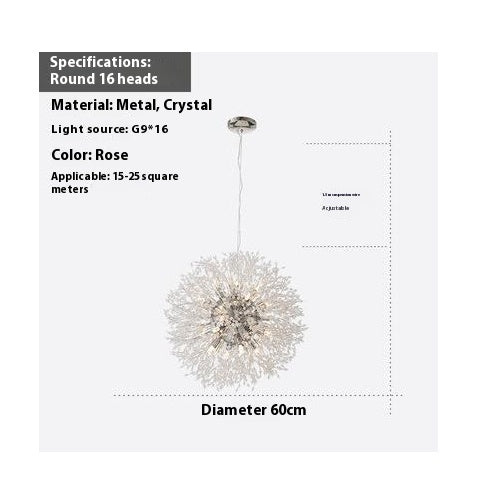 Modern Dandelion Crystal Lighting Fixture