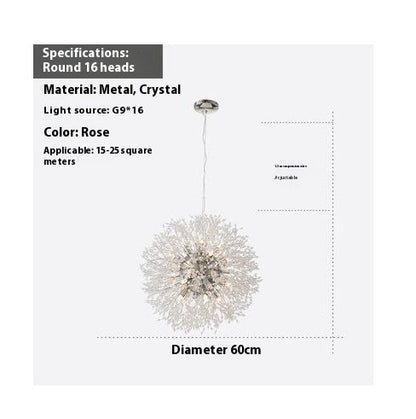 Modern Dandelion Crystal Lighting Fixture