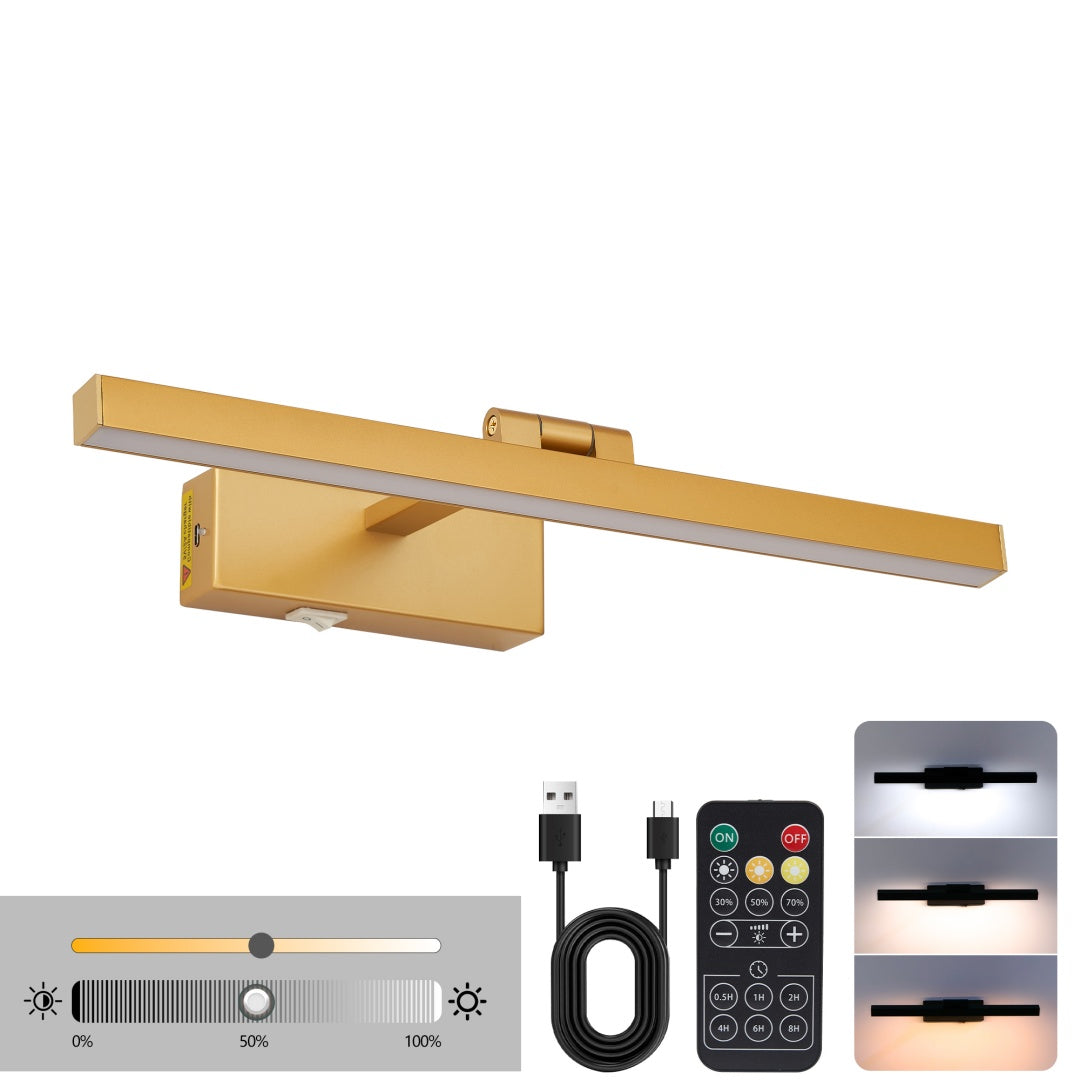 Gold 16" LED Bathroom Mirror Light
