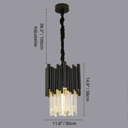 Black Crystal Living Room Chandelier