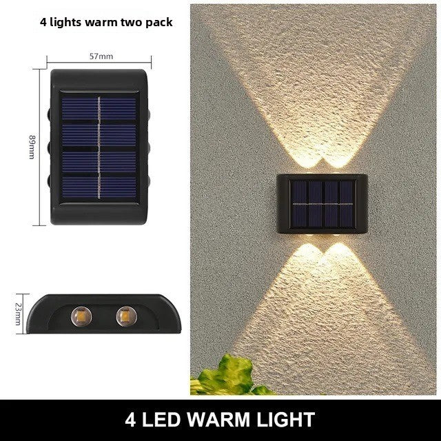 Solar-powered wall light
