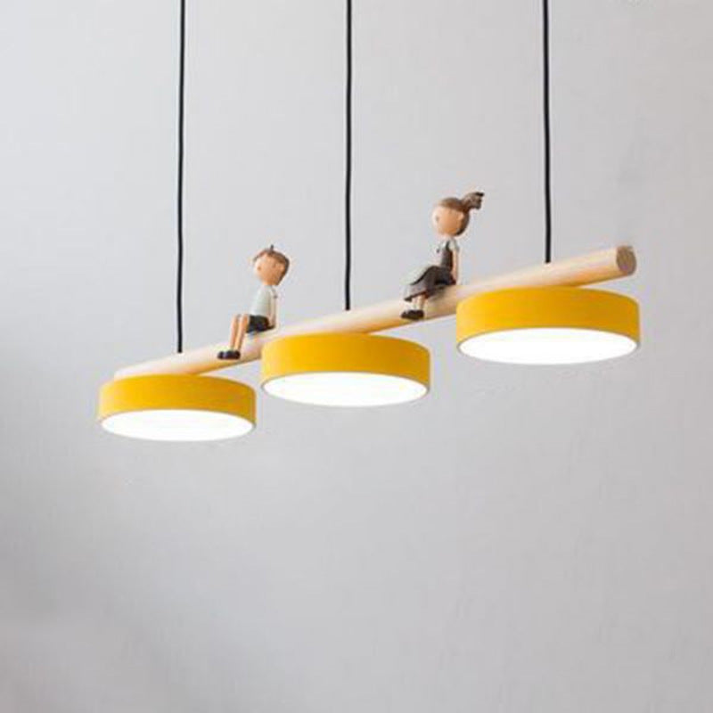 Nordic Style LED Dining Chandelier with Bird Decor
