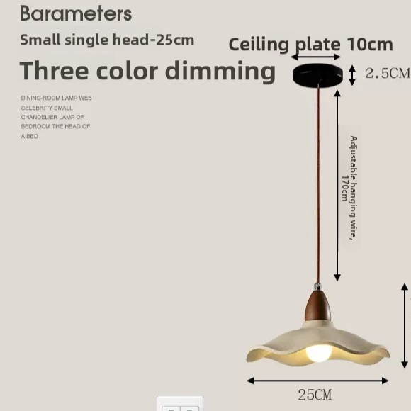 Wabi Sabi Pendant Lamp Cement Chandelier Bedside Lighting