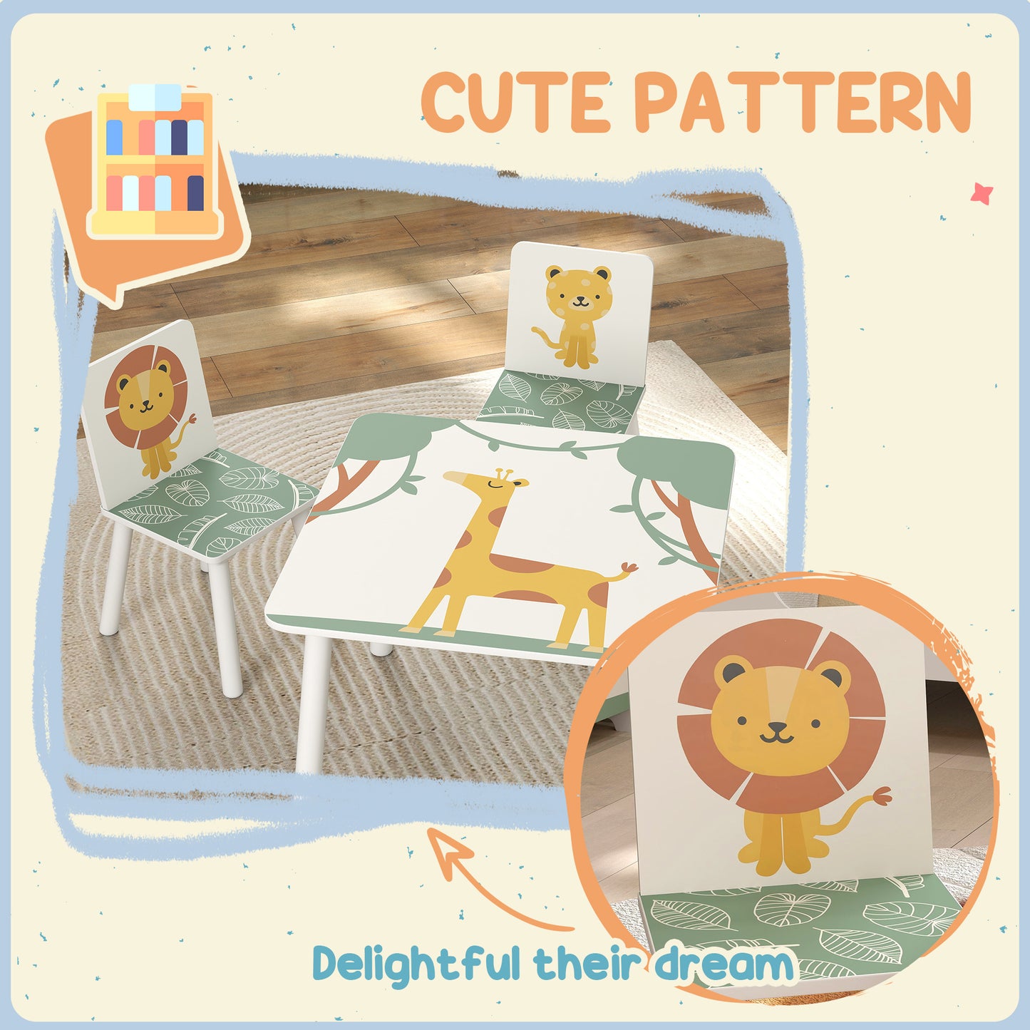 3-Piece Kids Table & Chair Set