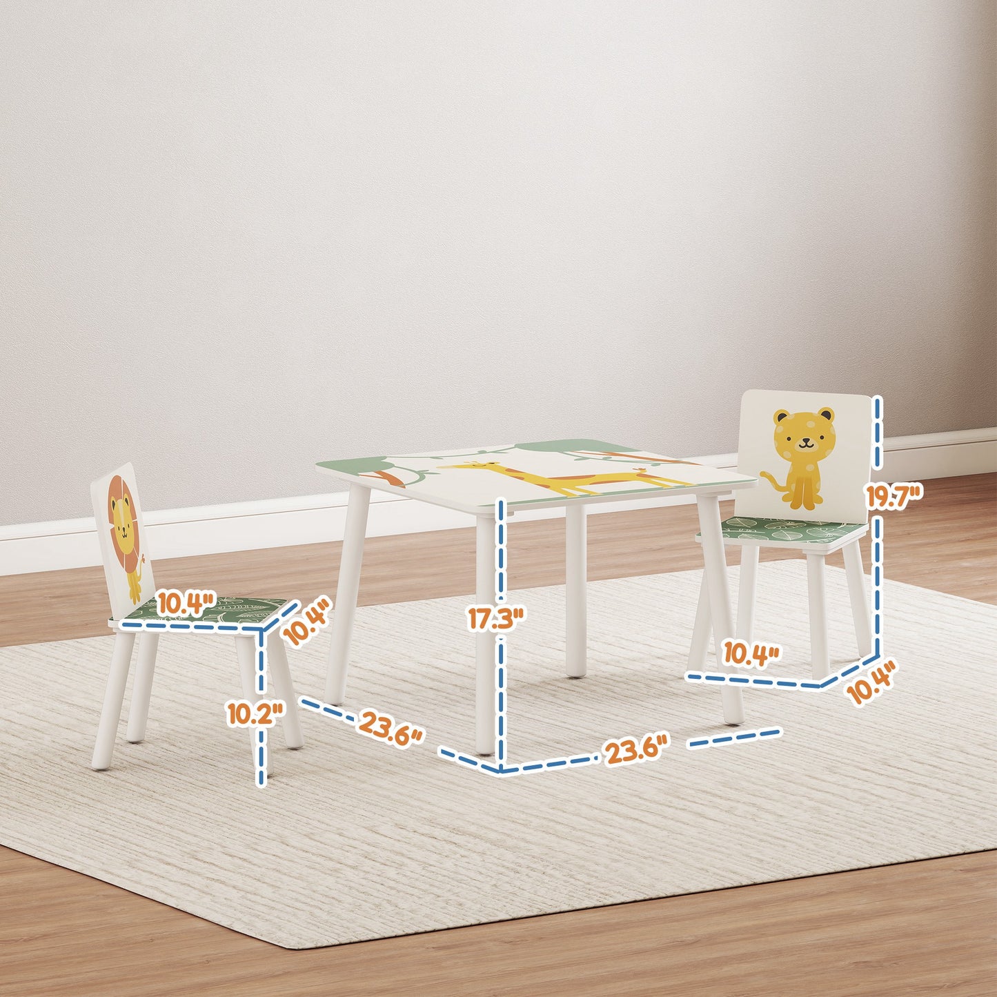 3-Piece Kids Table & Chair Set