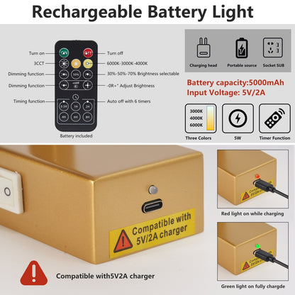 Gold 16" LED Bathroom Mirror Light