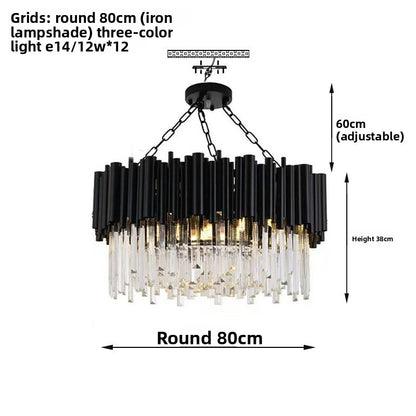 Black Crystal Living Room Chandelier