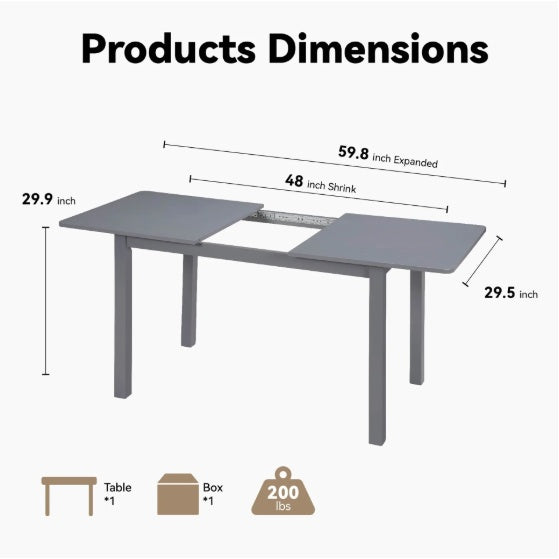 59" Extendable Dining Table