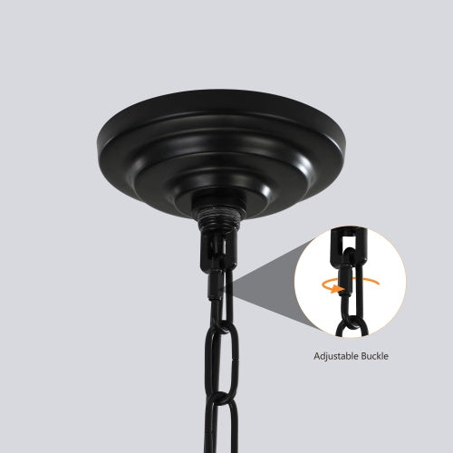 8-Light Black & Gold Lantern Chandelier