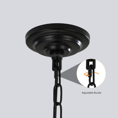 8-Light Black & Gold Lantern Chandelier
