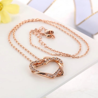 Fashion Heart-shaped Earrings Necklace Jewelry Set