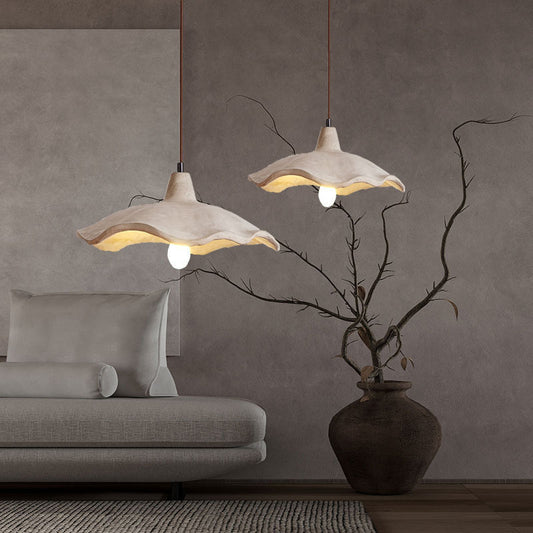 Wabi-Sabi Cement Pendant Chandelier – Retro Bedside Hanging Light for Bedroom & Restaurant