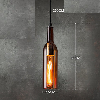 Colorful Wine Bottle Hanging Light