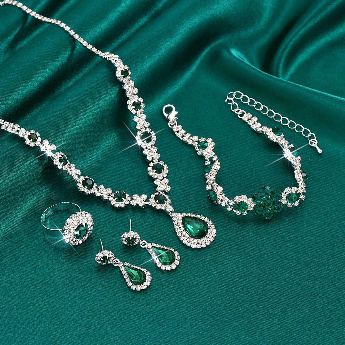 Jewelry set Earrings Necklace And Ringfour-piece Set