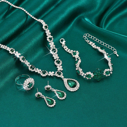 Jewelry set Earrings Necklace And Ringfour-piece Set