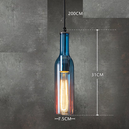 Colorful Wine Bottle Hanging Light
