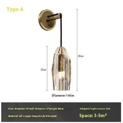 Copper Crystal Wall Lamp