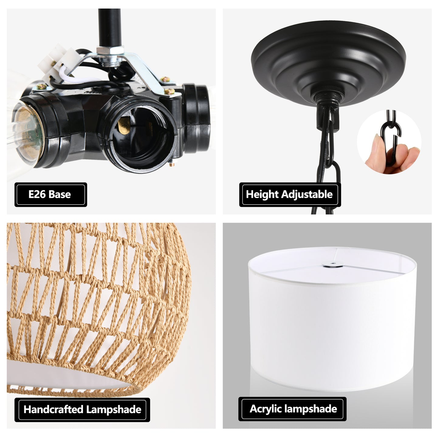 18″ Farmhouse Jute Pendant Light