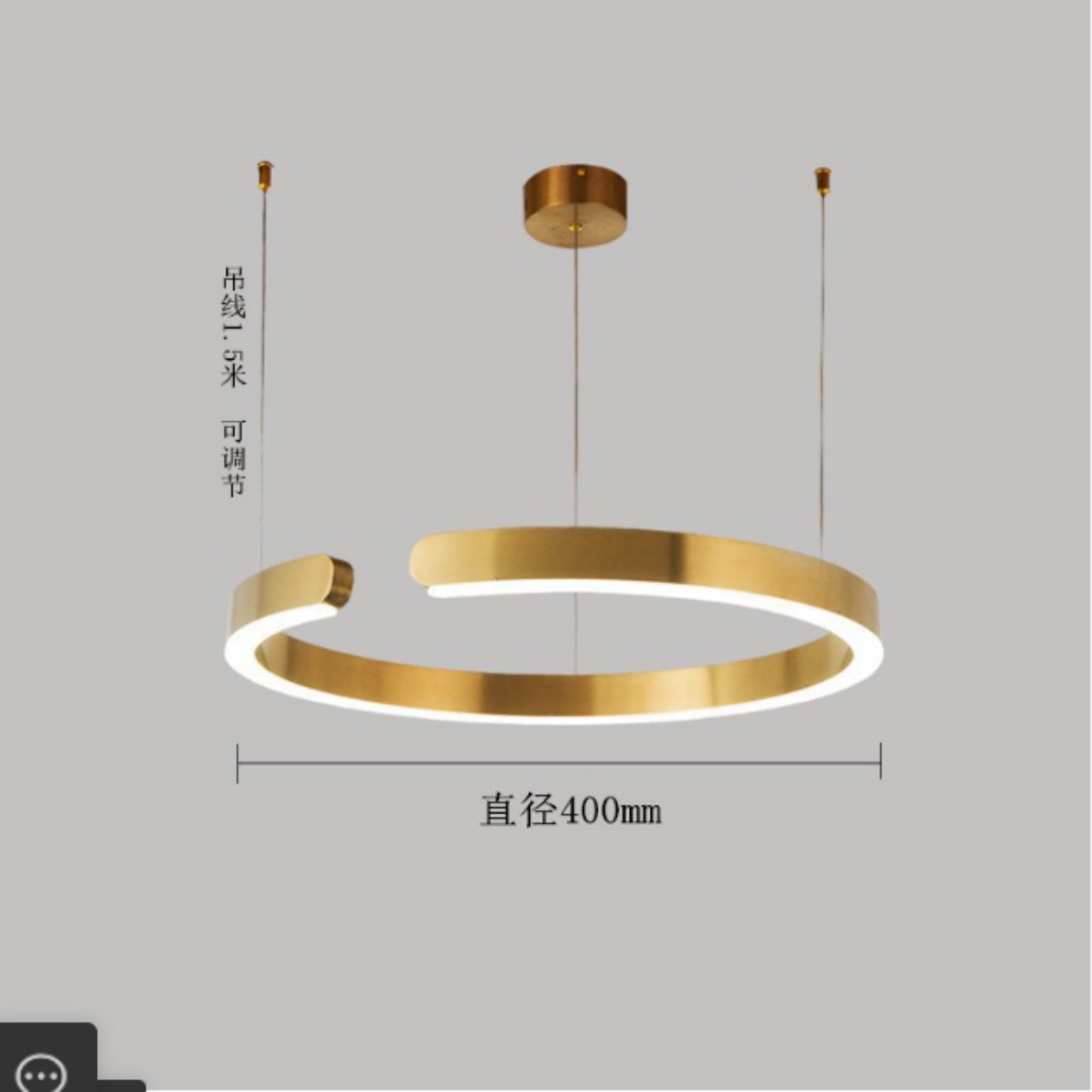 Fashion Bedroom Golden Stainless Steel Light Fixture