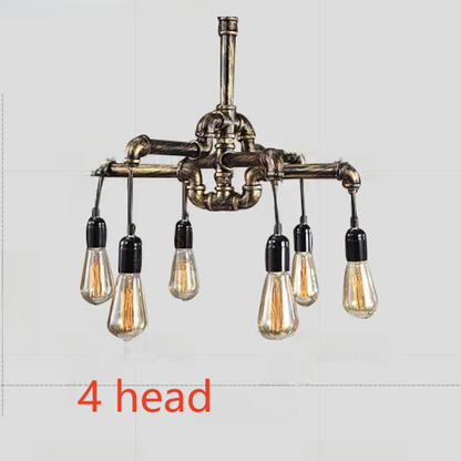Adjustable Industrial Multi-Head LED Chandelier