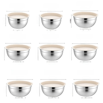 Stainless Steel Mixing Bowl with Silicone Base and Measurement Marks