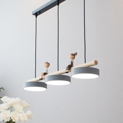 Nordic Style LED Dining Chandelier with Bird Decor