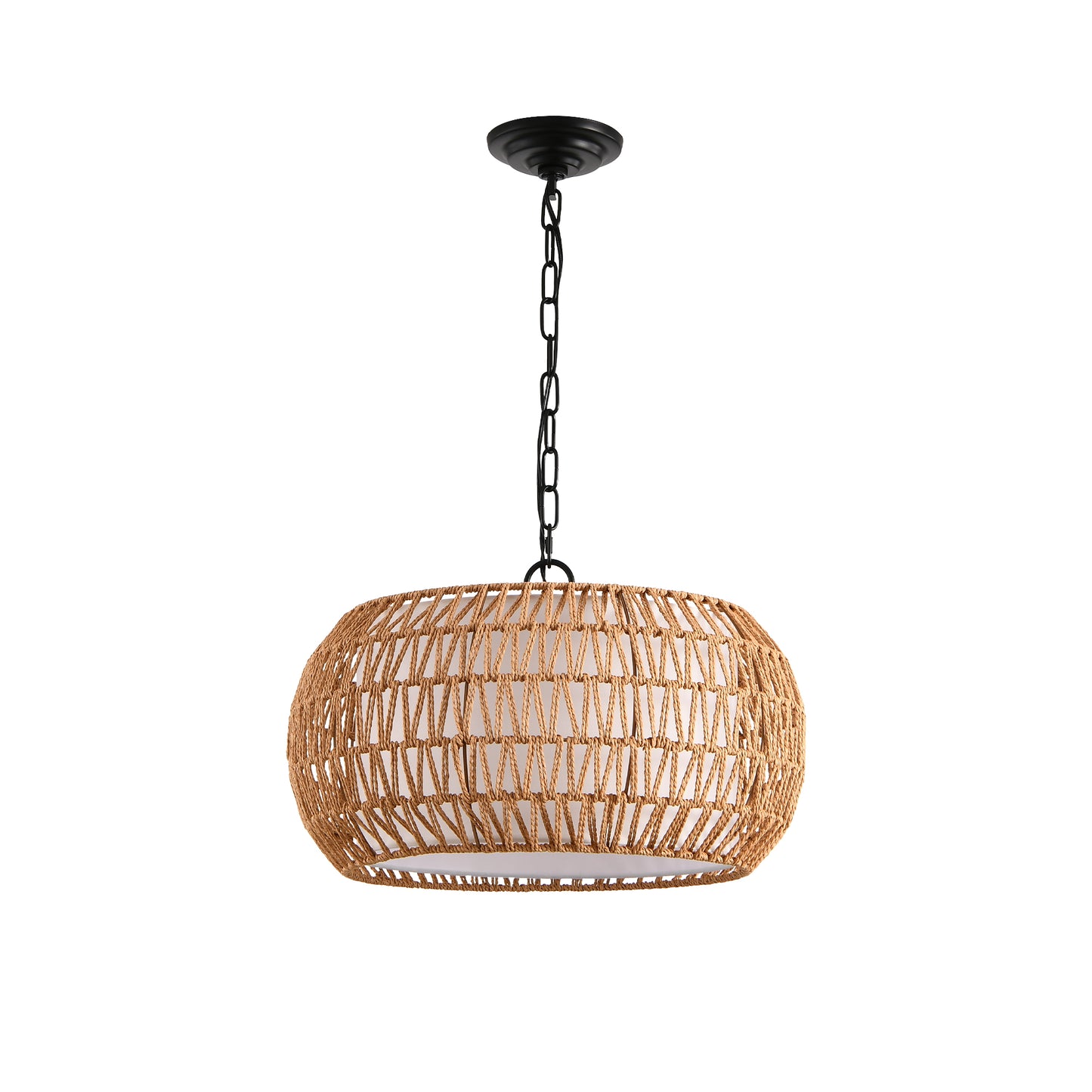 18″ Farmhouse Jute Pendant Light