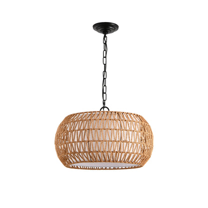 18″ Farmhouse Jute Pendant Light